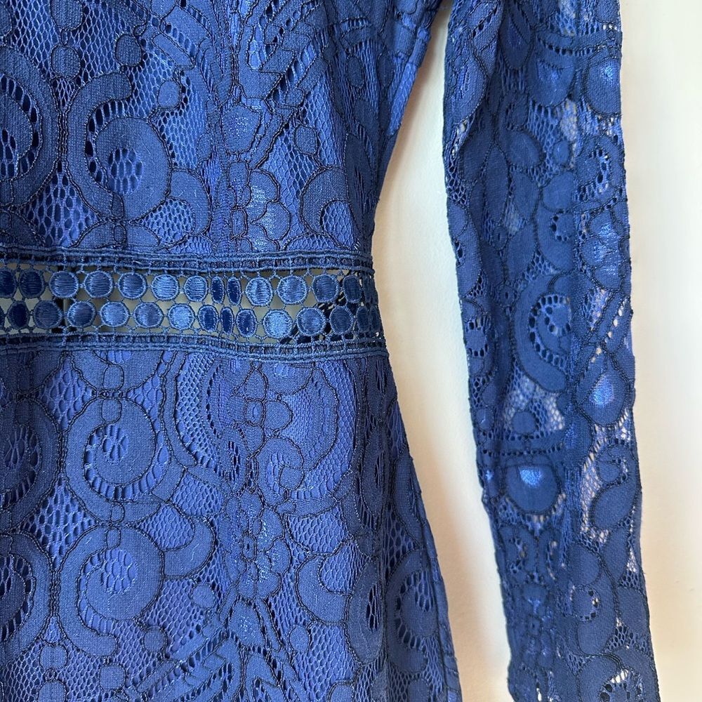 New Navy Lace mini Dress size 6 MEDINDIE DRESS romantic dress - Picture 4 of 10